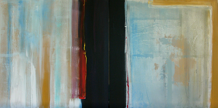 work 128 :: 200 x 100 cm. dypticon 2006 - acrylic, and mix media on canvas